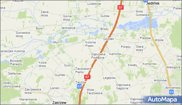 mapa Dąbrówka Podłężna, Dąbrówka Podłężna na mapie Targeo