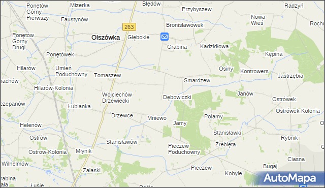 mapa Dębowiczki, Dębowiczki na mapie Targeo