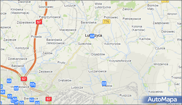 mapa Dojazdów, Dojazdów na mapie Targeo