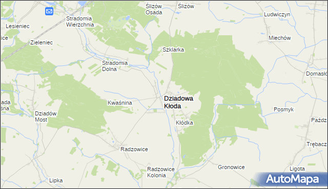 mapa Dziadowa Kłoda, Dziadowa Kłoda na mapie Targeo