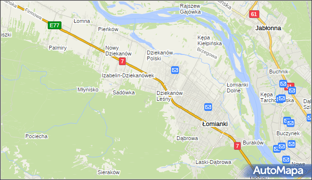 mapa Dziekanów Leśny, Dziekanów Leśny na mapie Targeo