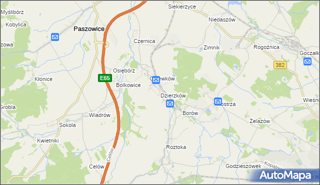 mapa Dzierzków, Dzierzków na mapie Targeo