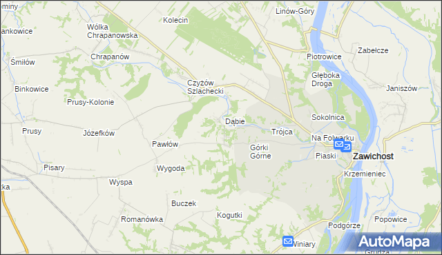 mapa Dziurów gmina Zawichost, Dziurów gmina Zawichost na mapie Targeo