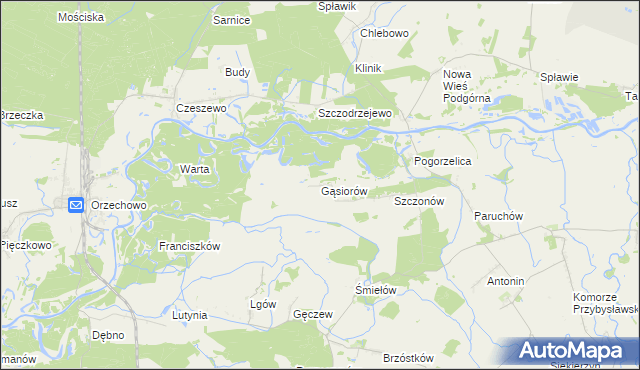 mapa Gąsiorów gmina Żerków, Gąsiorów gmina Żerków na mapie Targeo