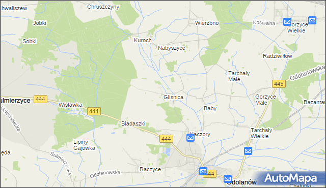 mapa Gliśnica gmina Odolanów, Gliśnica gmina Odolanów na mapie Targeo