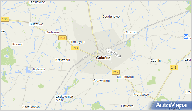 mapa Gołańcz, Gołańcz na mapie Targeo