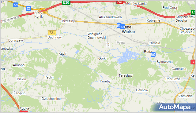 mapa Górki gmina Dębe Wielkie, Górki gmina Dębe Wielkie na mapie Targeo