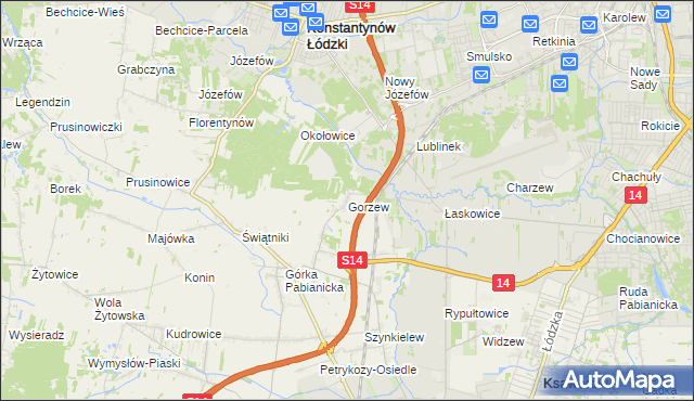 mapa Gorzew, Gorzew na mapie Targeo