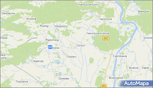 mapa Górzyn gmina Rudna, Górzyn gmina Rudna na mapie Targeo