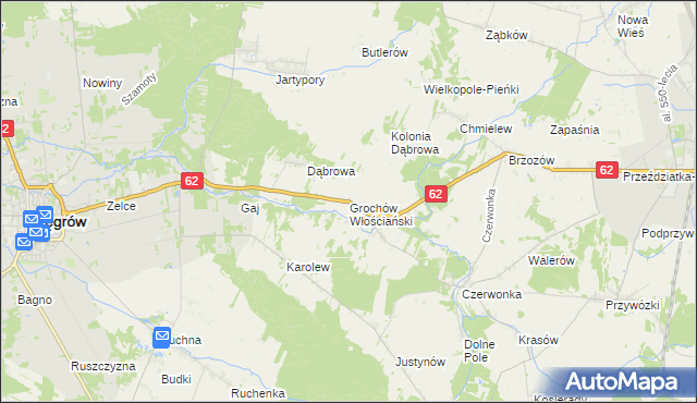 mapa Grochów Włościański, Grochów Włościański na mapie Targeo