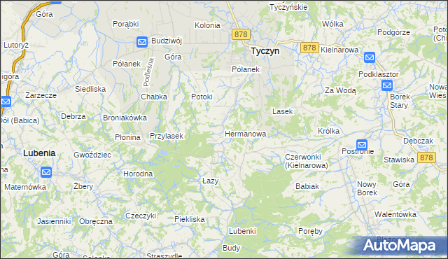 mapa Hermanowa, Hermanowa na mapie Targeo