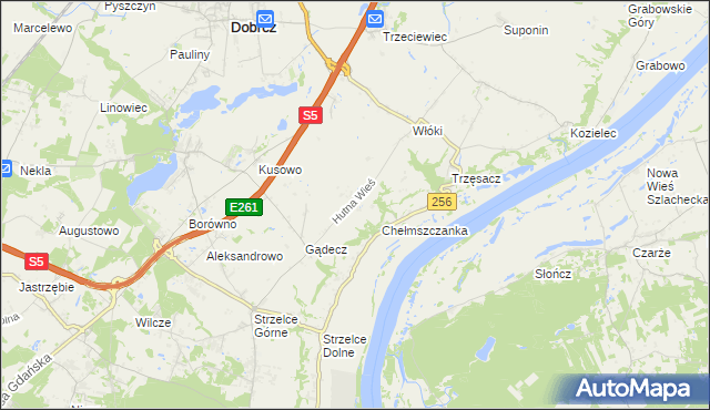 mapa Hutna Wieś, Hutna Wieś na mapie Targeo