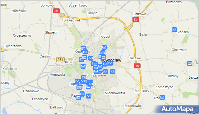 mapa Inowrocławia, Inowrocław na mapie Targeo