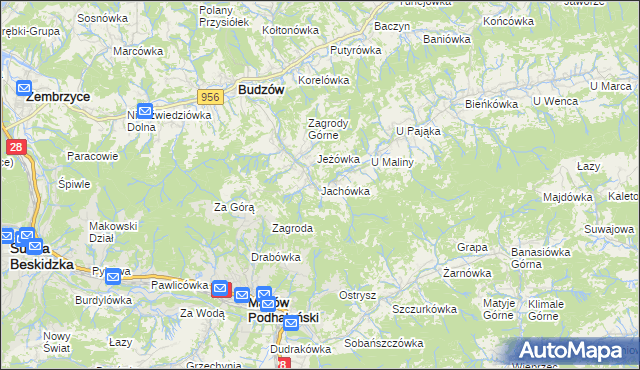 mapa Jachówka, Jachówka na mapie Targeo