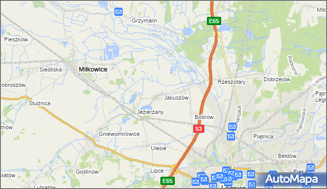 mapa Jakuszów, Jakuszów na mapie Targeo
