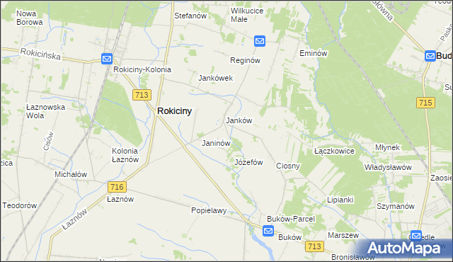 mapa Janków Trzeci gmina Rokiciny, Janków Trzeci gmina Rokiciny na mapie Targeo
