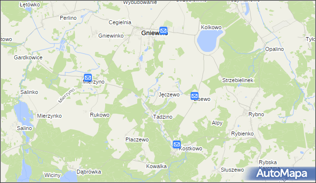 mapa Jęczewo, Jęczewo na mapie Targeo