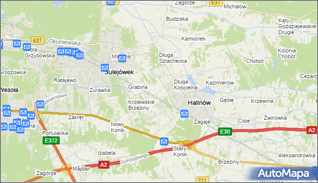 mapa Józefin gmina Halinów, Józefin gmina Halinów na mapie Targeo