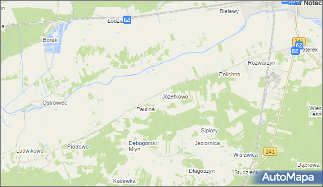 mapa Józefkowo gmina Kcynia, Józefkowo gmina Kcynia na mapie Targeo