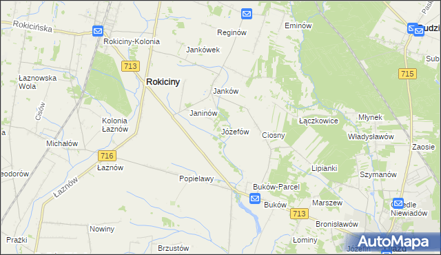 mapa Józefów gmina Ujazd, Józefów gmina Ujazd na mapie Targeo