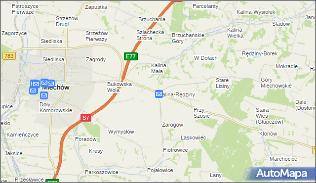mapa Kalina-Rędziny, Kalina-Rędziny na mapie Targeo