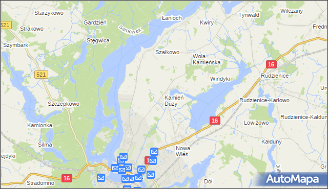 mapa Kamień Duży gmina Iława, Kamień Duży gmina Iława na mapie Targeo