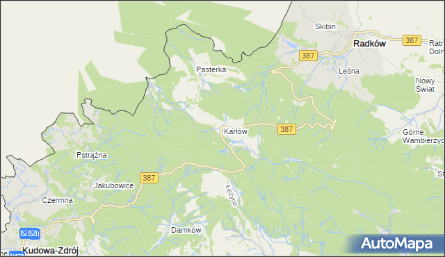 mapa Karłów gmina Radków, Karłów gmina Radków na mapie Targeo