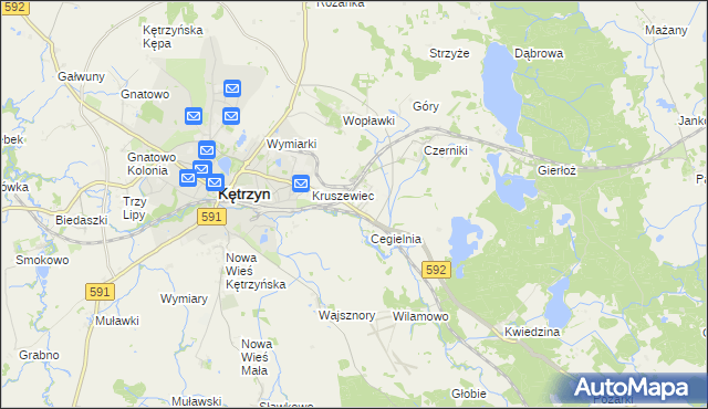 mapa Karolewo gmina Kętrzyn, Karolewo gmina Kętrzyn na mapie Targeo