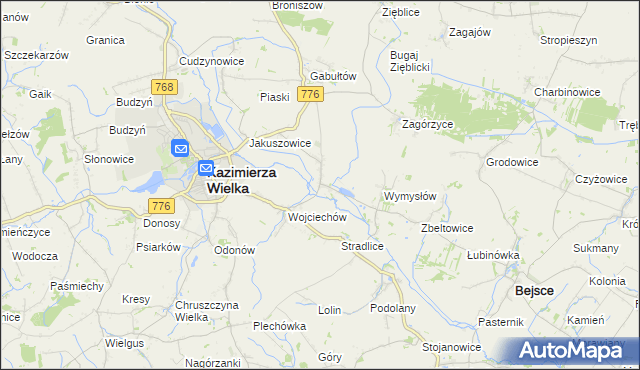 mapa Kazimierza Mała, Kazimierza Mała na mapie Targeo