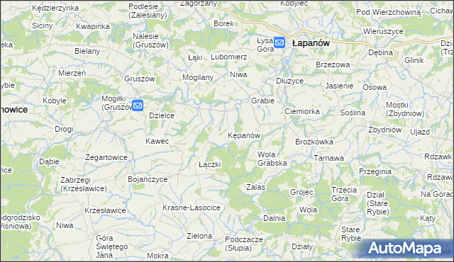 mapa Kępanów, Kępanów na mapie Targeo