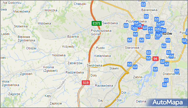 mapa Kielanówka, Kielanówka na mapie Targeo