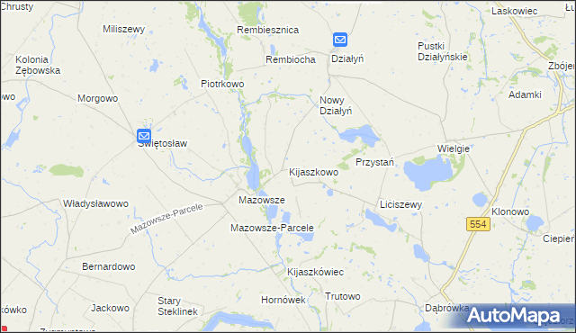 mapa Kijaszkowo gmina Czernikowo, Kijaszkowo gmina Czernikowo na mapie Targeo