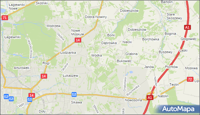 mapa Kopanka gmina Nowosolna, Kopanka gmina Nowosolna na mapie Targeo