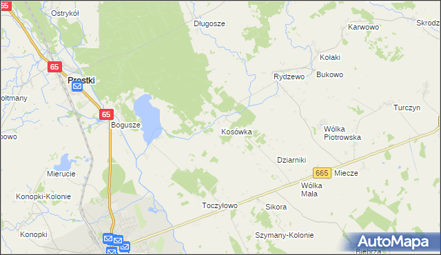 mapa Kosówka gmina Rajgród, Kosówka gmina Rajgród na mapie Targeo