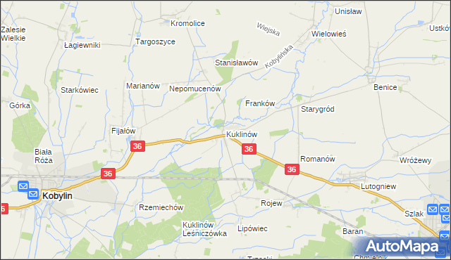 mapa Kuklinów, Kuklinów na mapie Targeo