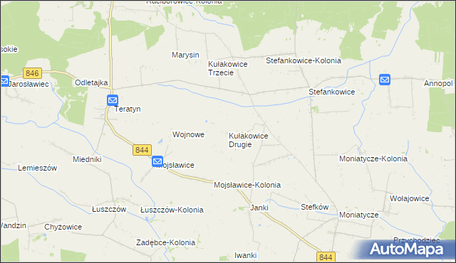 mapa Kułakowice Drugie, Kułakowice Drugie na mapie Targeo