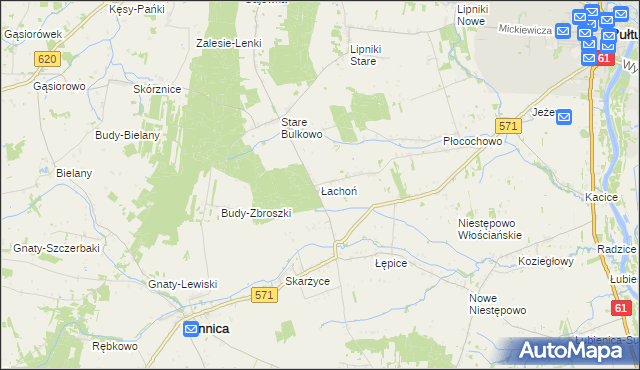 mapa Łachoń, Łachoń na mapie Targeo