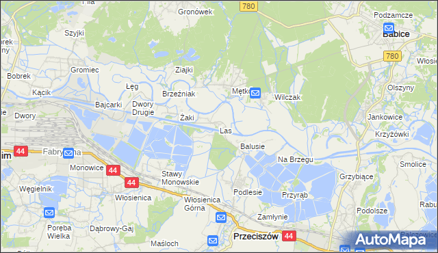 mapa Las gmina Przeciszów, Las gmina Przeciszów na mapie Targeo
