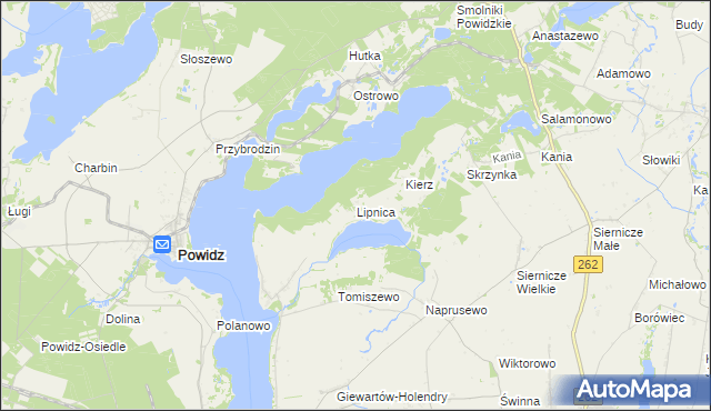 mapa Lipnica gmina Ostrowite, Lipnica gmina Ostrowite na mapie Targeo