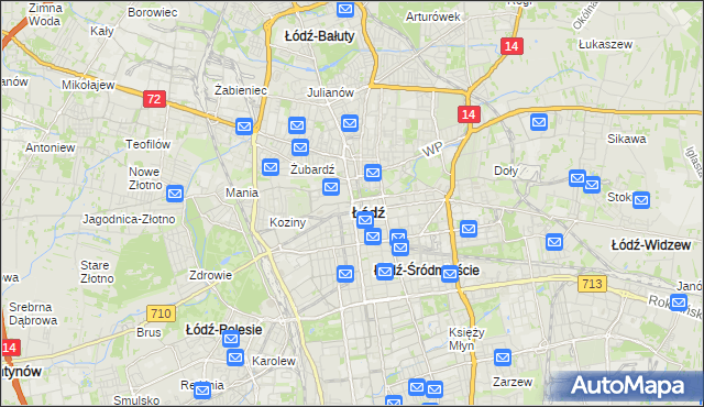 mapa Łodzi, Łódź na mapie Targeo