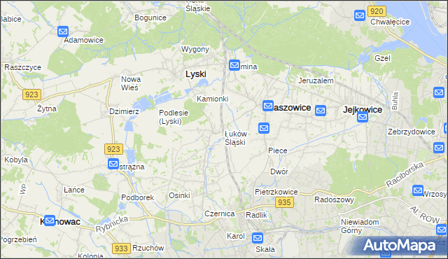 mapa Łuków Śląski, Łuków Śląski na mapie Targeo