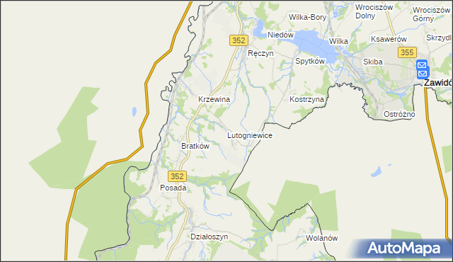 mapa Lutogniewice, Lutogniewice na mapie Targeo