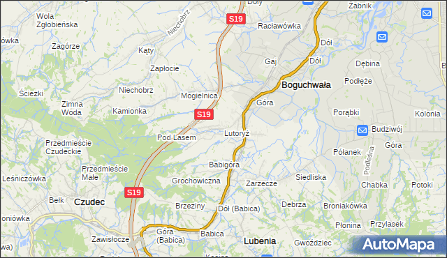 mapa Lutoryż, Lutoryż na mapie Targeo