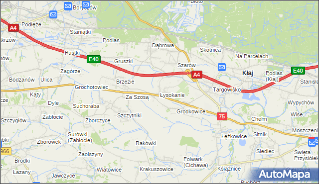 mapa Łysokanie, Łysokanie na mapie Targeo