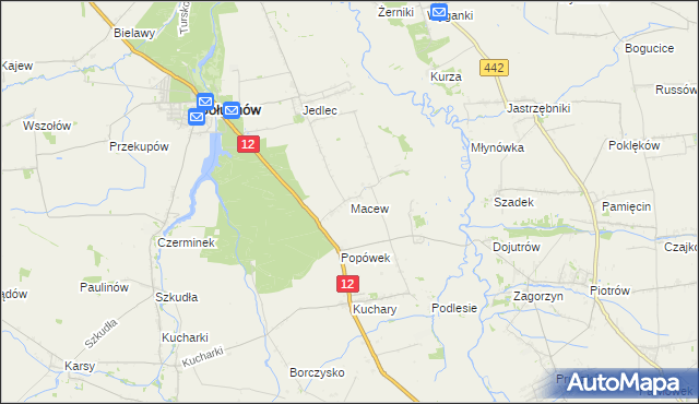 mapa Macew, Macew na mapie Targeo