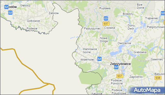 mapa Marklowice Górne, Marklowice Górne na mapie Targeo