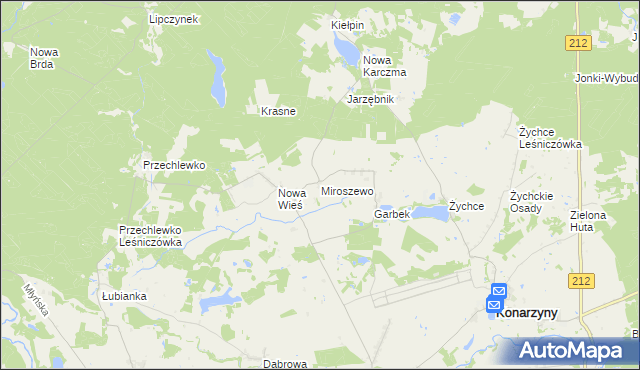 mapa Miroszewo, Miroszewo na mapie Targeo