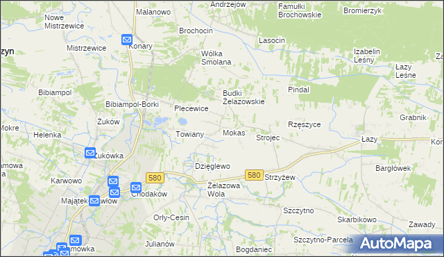 mapa Mokas, Mokas na mapie Targeo