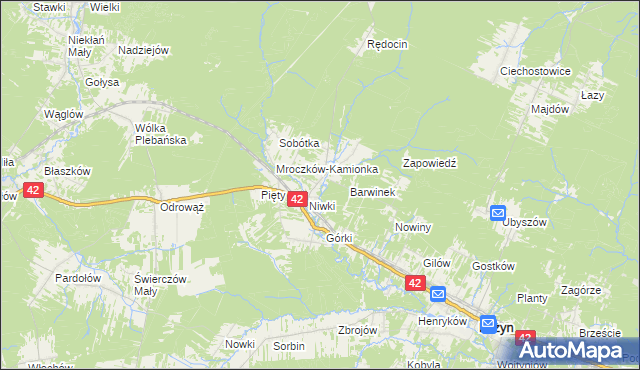 mapa Mroczków, Mroczków na mapie Targeo