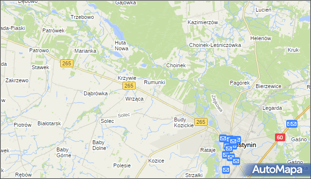 mapa Nagodów gmina Gostynin, Nagodów gmina Gostynin na mapie Targeo